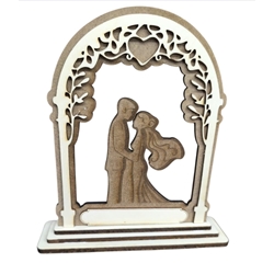FIGURA DECORATIVA DE MADERA - PAREJA - Imagen 1