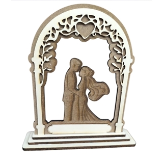 FIGURA DECORATIVA DE MADERA - PAREJA - Imagen 1