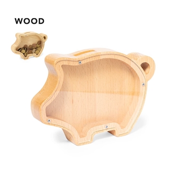 Hucha cerdito madera - Imagen 1