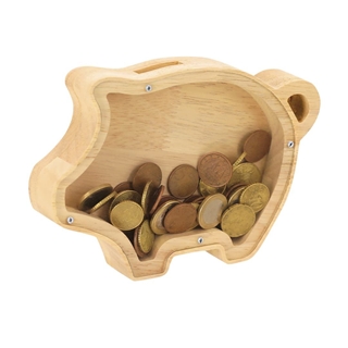 Hucha cerdito madera - Imagen 2